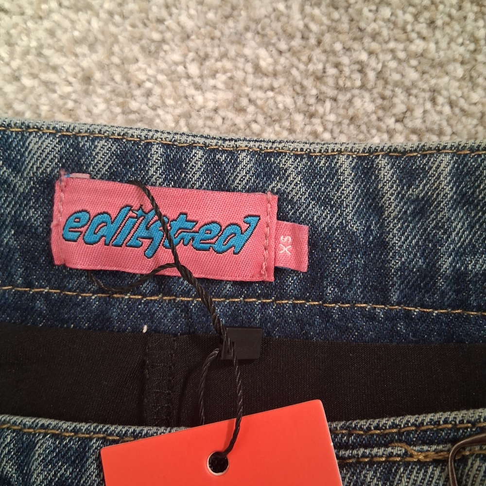 Edikted Wrap Denim Micro Skort - Picture 5 of 5